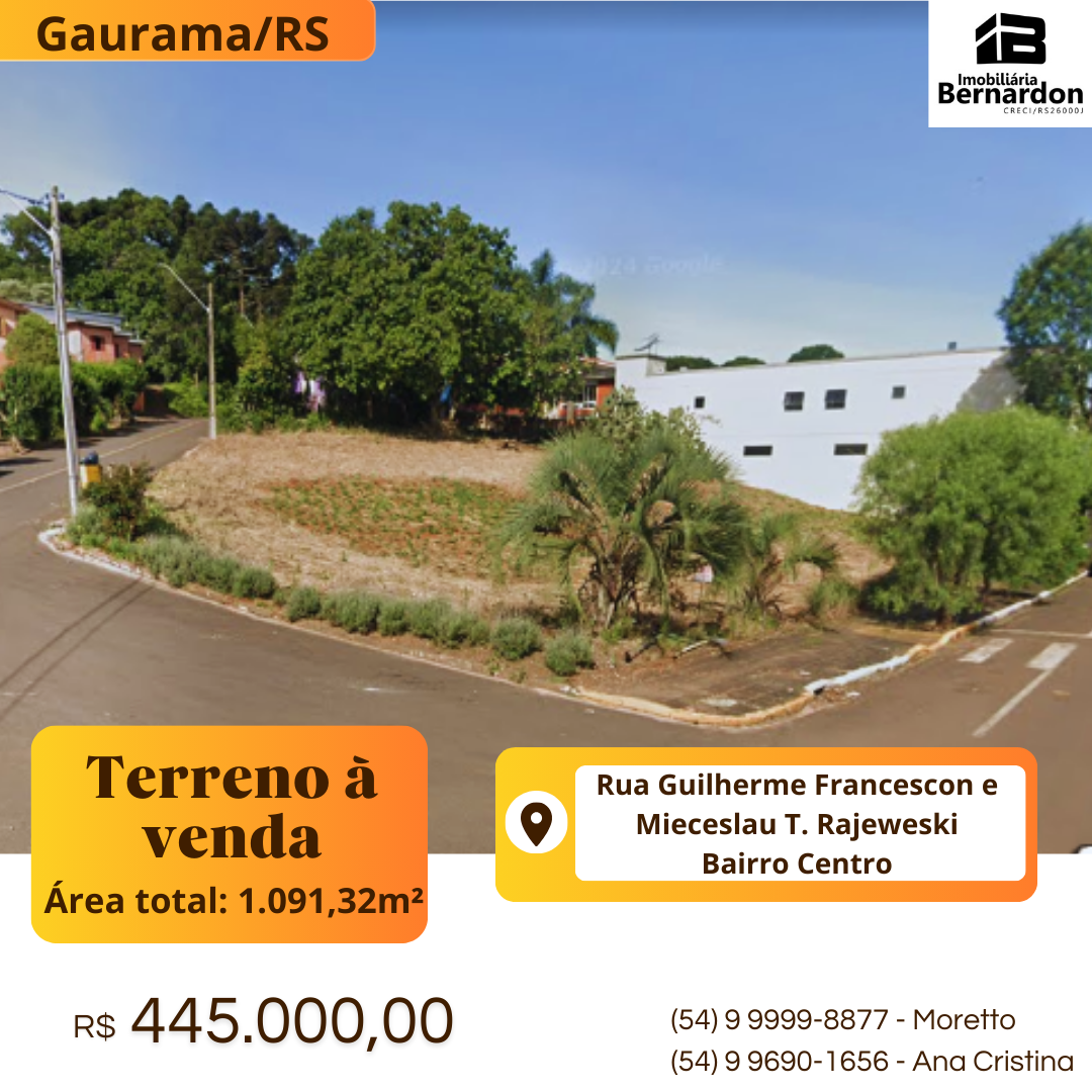 Imagem: Terreno de esquina com excelente localização em Gaurama/RS